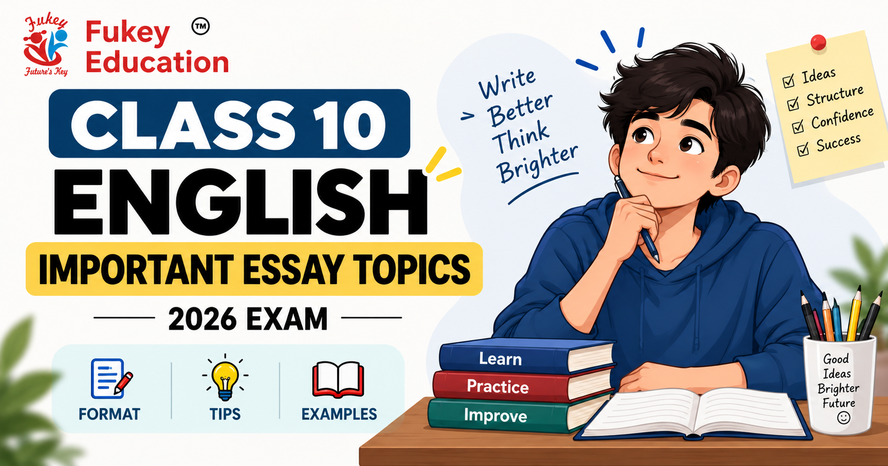 Important Essay Topics for Class 10th English Exam 2026 – Format, Tips & Examples